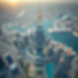 Aerial view of Palm View Tower against Dubai skyline