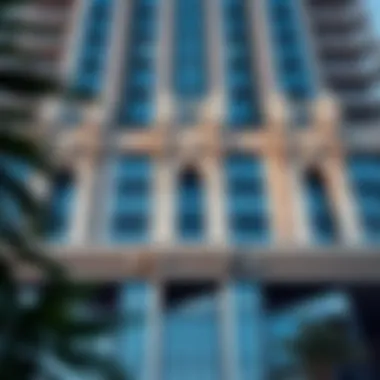 Intricate Facade of Palm View Tower Architectural details of Palm View Tower's facade