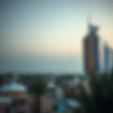 Palm View Tower Overlooking Palm Jumeirah Palm View Tower with Palm Jumeirah in the foreground
