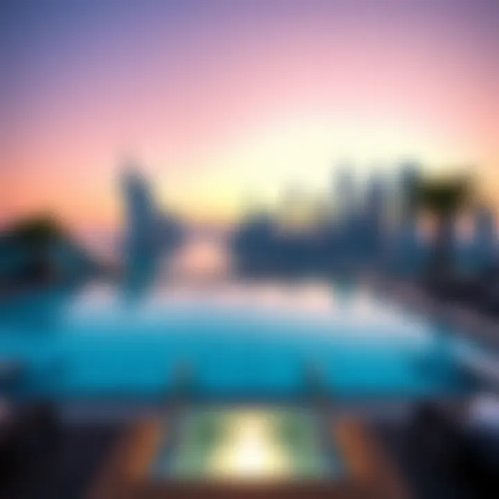 Luxurious private pool with a stunning view in Dubai