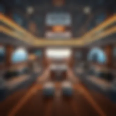 Inside view of a luxury yacht's living space