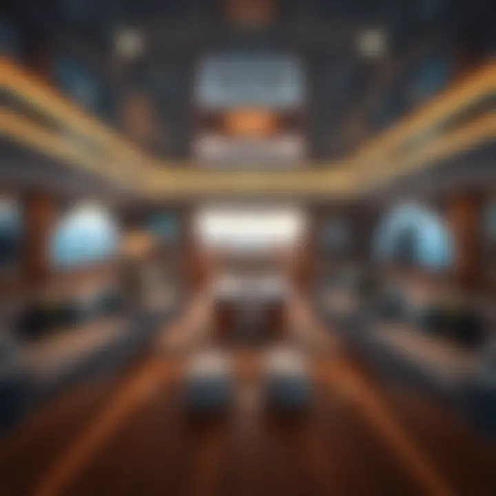 Inside view of a luxury yacht's living space