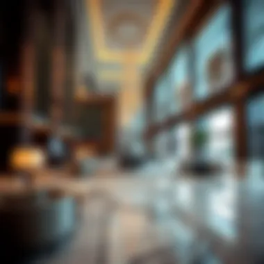 Luxurious lobby area with modern decor