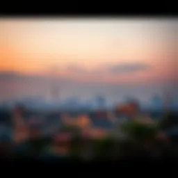 Stunning skyline of Rimal community at sunset