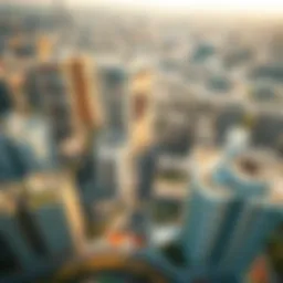 Aerial view of Shares Square showcasing urban development