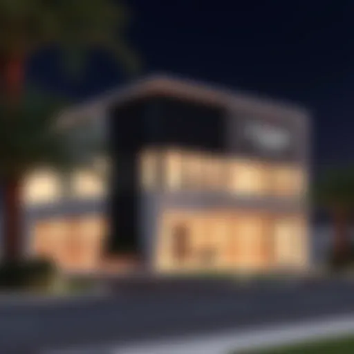 Modern storage facility exterior in Dubai