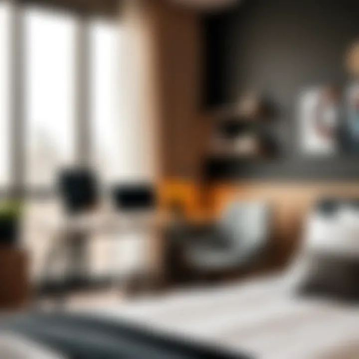 Cozy workspace setup in a studio hotel