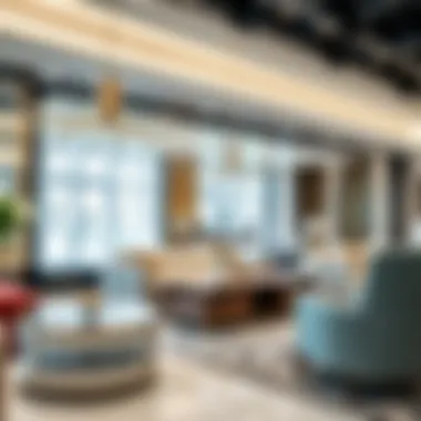 Luxurious furniture showcase in a Dubai showroom