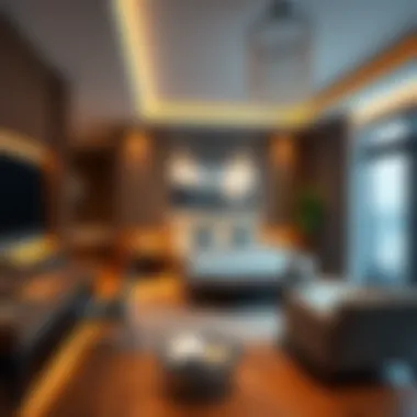Luxurious studio hotel room showcasing contemporary design and amenities