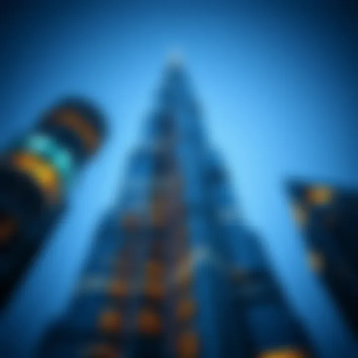 Burj Khalifa Architectural Detail An architectural close-up of the Burj Khalifa, showcasing its unique design and height