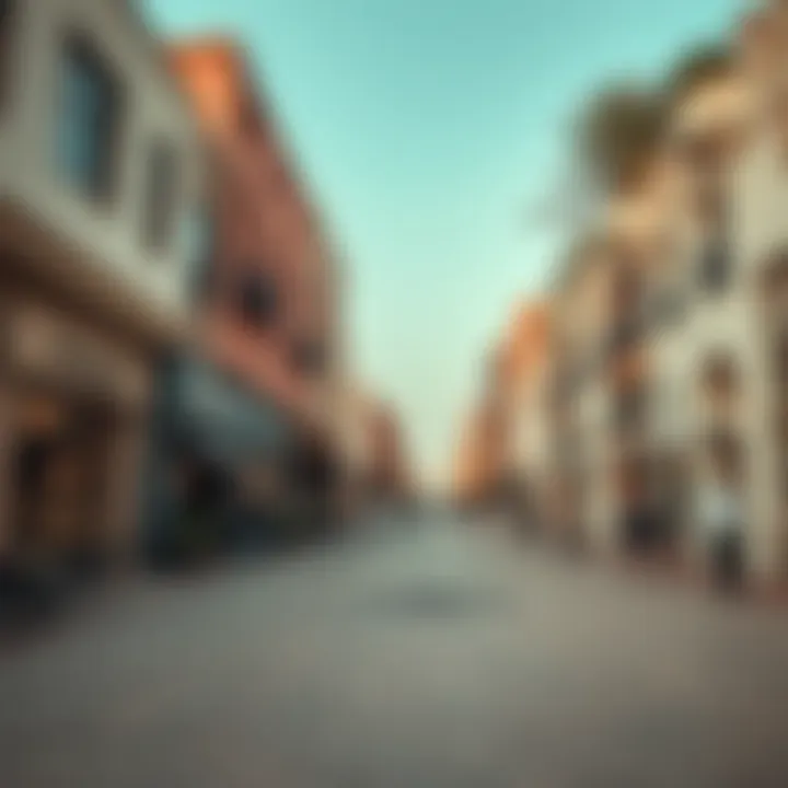 Street view showing the amenities and shops in Al Qusais