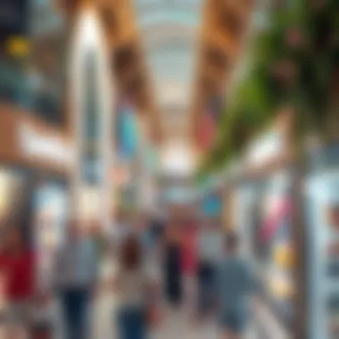 Vibrant Shopping Atmosphere at دو ياس مول Overview of the bustling shopping area in دو ياس مول