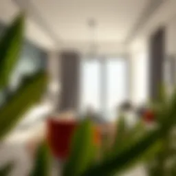 Modern flat interior in Al Qusais featuring stylish decor and ample sunlight.