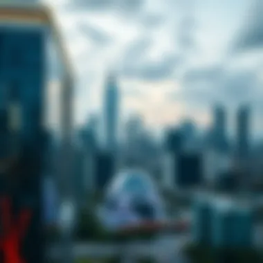 A modern city skyline reflecting globalization