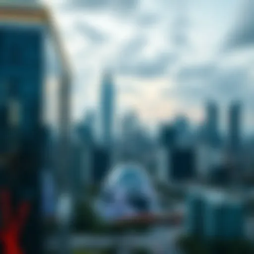 A modern city skyline reflecting globalization