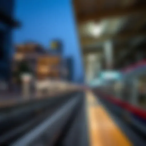 Dubai Metro station at dusk