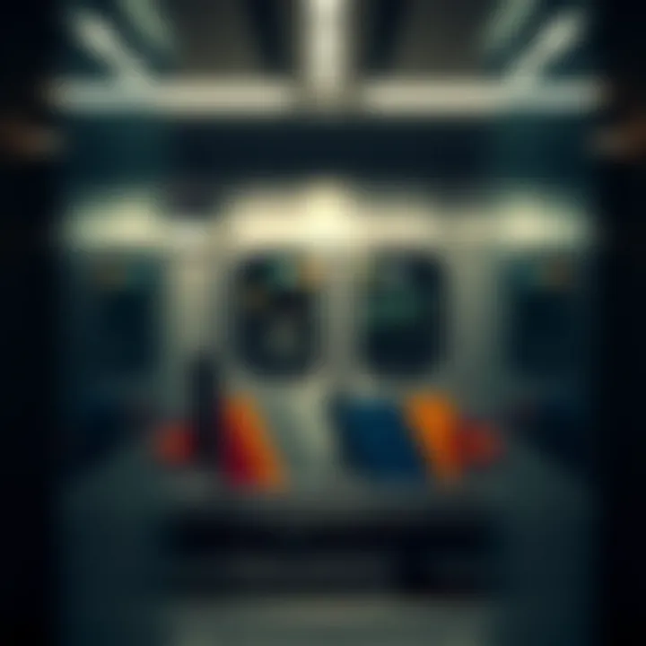 Metro train in motion