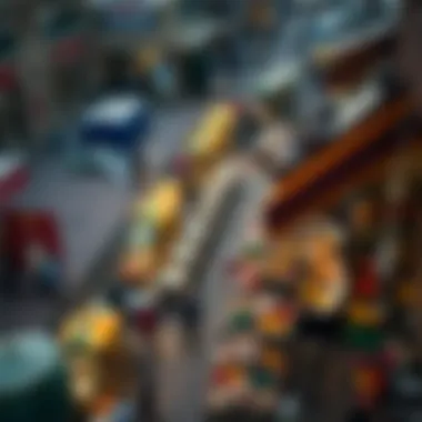 Aerial view of Naif Souk showcasing vibrant market stalls