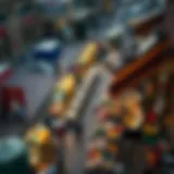 Vibrant Market Stalls at Naif Souk Aerial view of Naif Souk showcasing vibrant market stalls