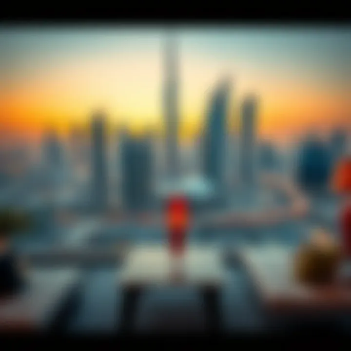 Dubai's Urban Landscape and Studio Living Vibrant skyline of Dubai highlighting urban living