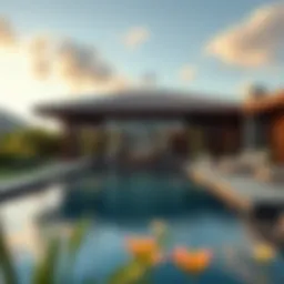 Luxurious spa retreat with tranquil water features