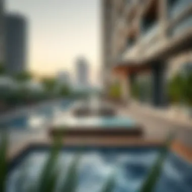 Outdoor Spa Area in Urban Development Trendy outdoor spa area in urban development