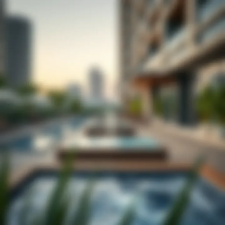 Outdoor Spa Area in Urban Development Trendy outdoor spa area in urban development