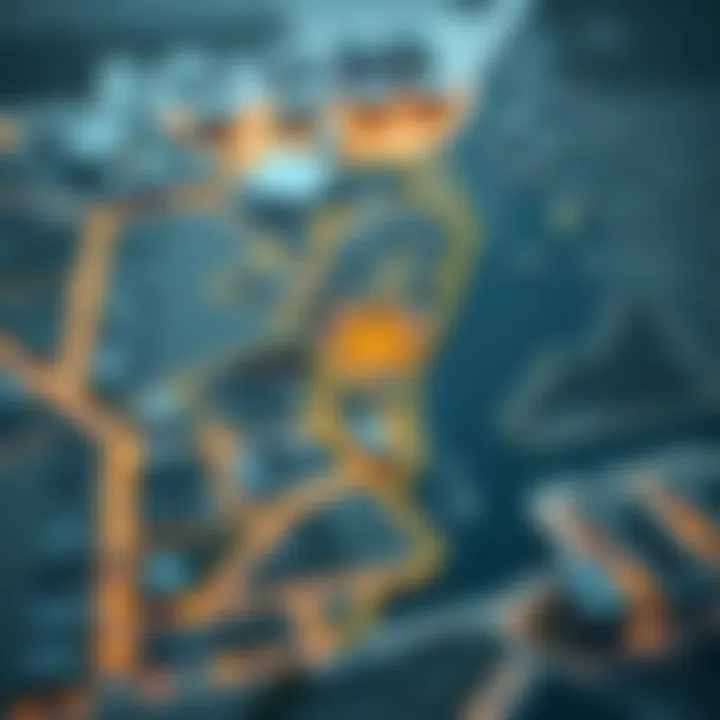 Illustration of Jebel Ali's strategic location within Dubai's development map