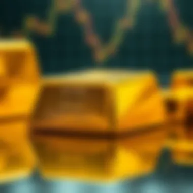 Gold Bar and Market Dynamics Close-up of a gold bar reflecting market dynamics