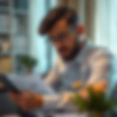 Illustration of a professional analyzing property valuations