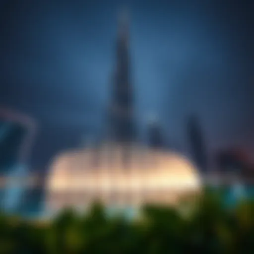 Mesmerizing Night Fountain Display Stunning view of the Burj Khalifa fountain show at night