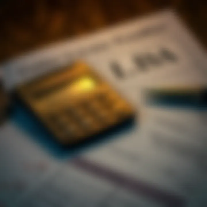 A calculator and legal documents representing fines and penalties