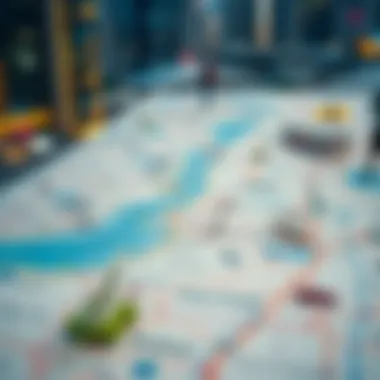 A map of Dubai highlighting tourist attractions